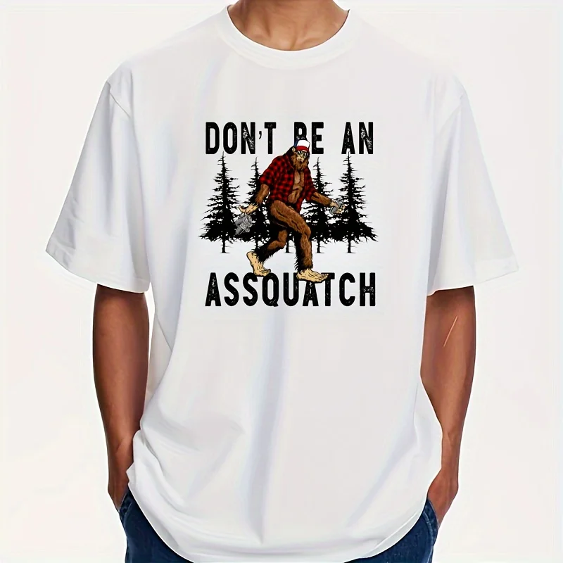 

Assquatch Don't Be An Graphic T-Shirt Humorous Bigfoot Design For Men Casual Wear Crew Neck Short Sleeves Fashion Streetwear
