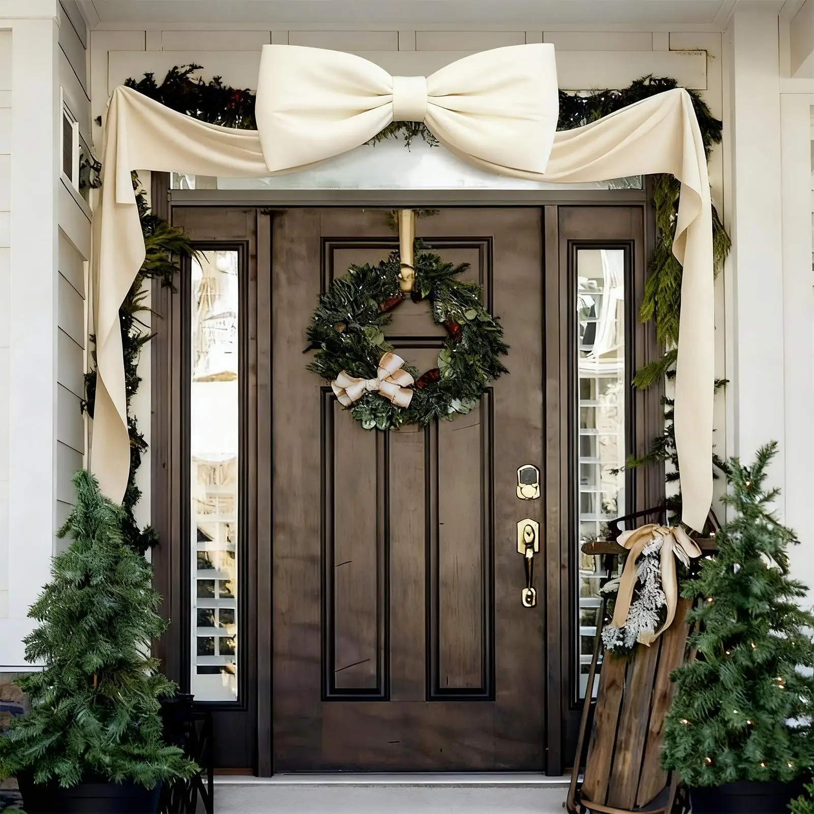 Large Velvet Bow Tree Topper Christmas Decorations Extra Big Ribbon for Door Window Display Wedding Party Photo Backdrop Decor view 2