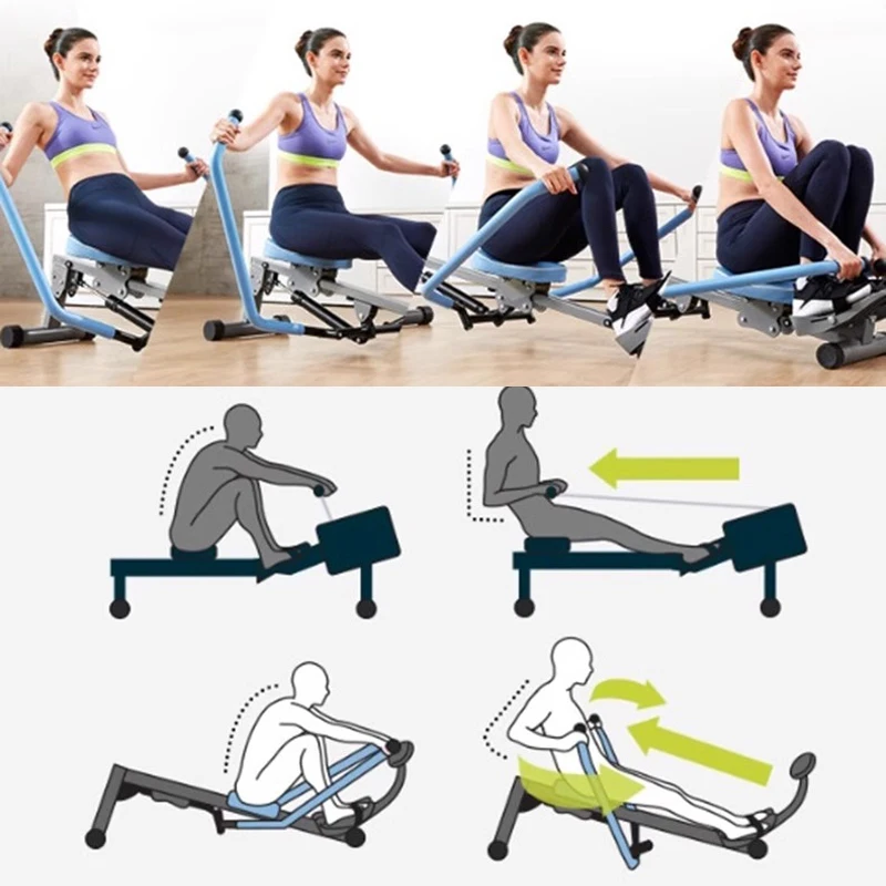 

Гребной тренажер для спортивного инвентаря в помещении, 12-секционный гребной тренажер с регулировкой сопротивления, гребной тренажер