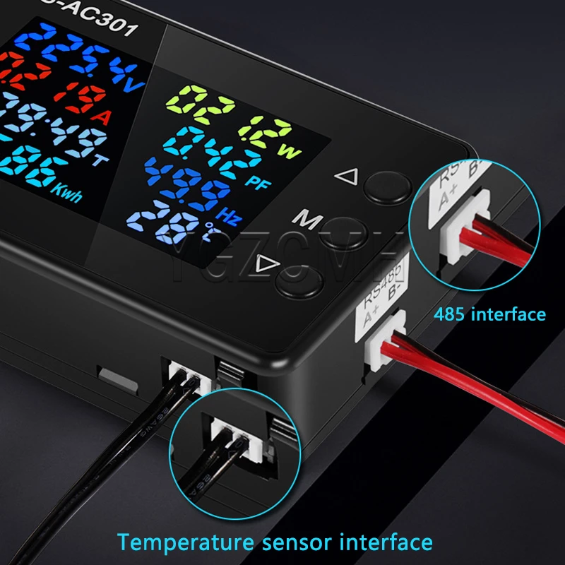 KWS-AC301 AC power monitor 8 in 1 AC voltmeter 100A current voltmeter 50-300V digital voltmeter