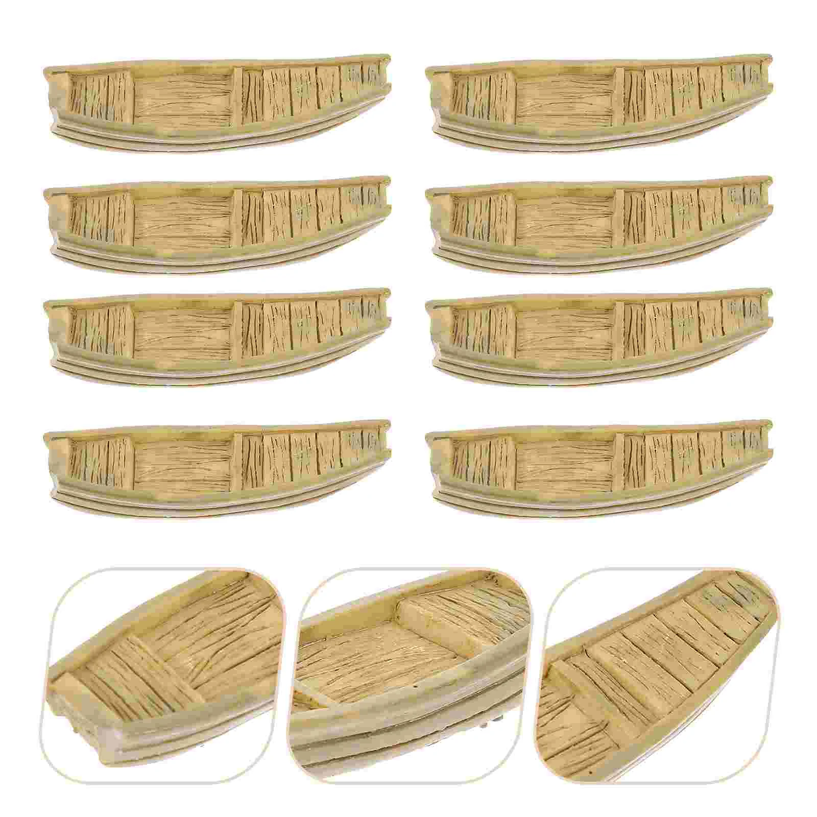 

15 Pcs Fishing Boat Model Nautical Net Decor Kits Toy Mini Crafts Miniature Resin Cake