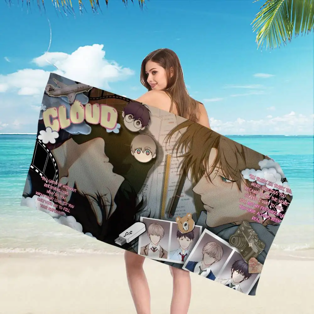 Anime Lost In The Cloud Microfiber Beach Towel Absorbent Quick dry Soft Yoga Swimming Resort Mountain Climbing Towel