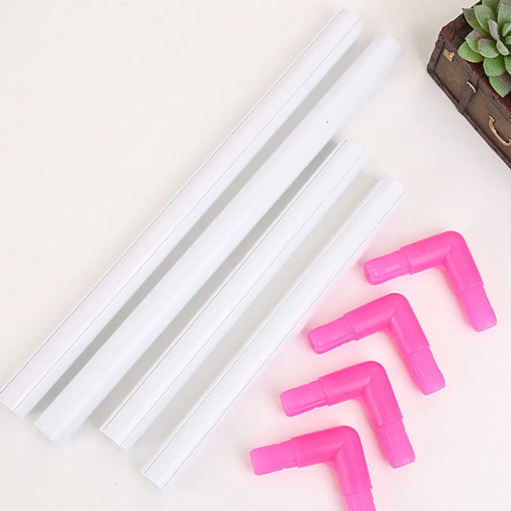 8Pcs Durable PVC Embroidery Frame Smooth Wearable Cross Stitch Quilting Needlepoint 25x35cm Random Color Easy to Use