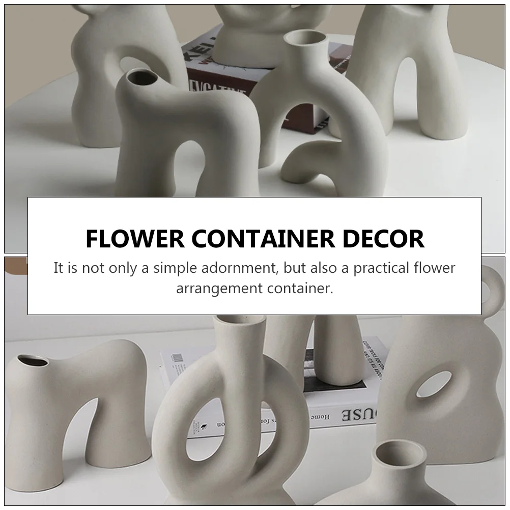 

1Pcs Hydroponic Flower Vase Decor Creative Desktop Ceramic Vase for Home Office Decoration Flower Arrangement Container