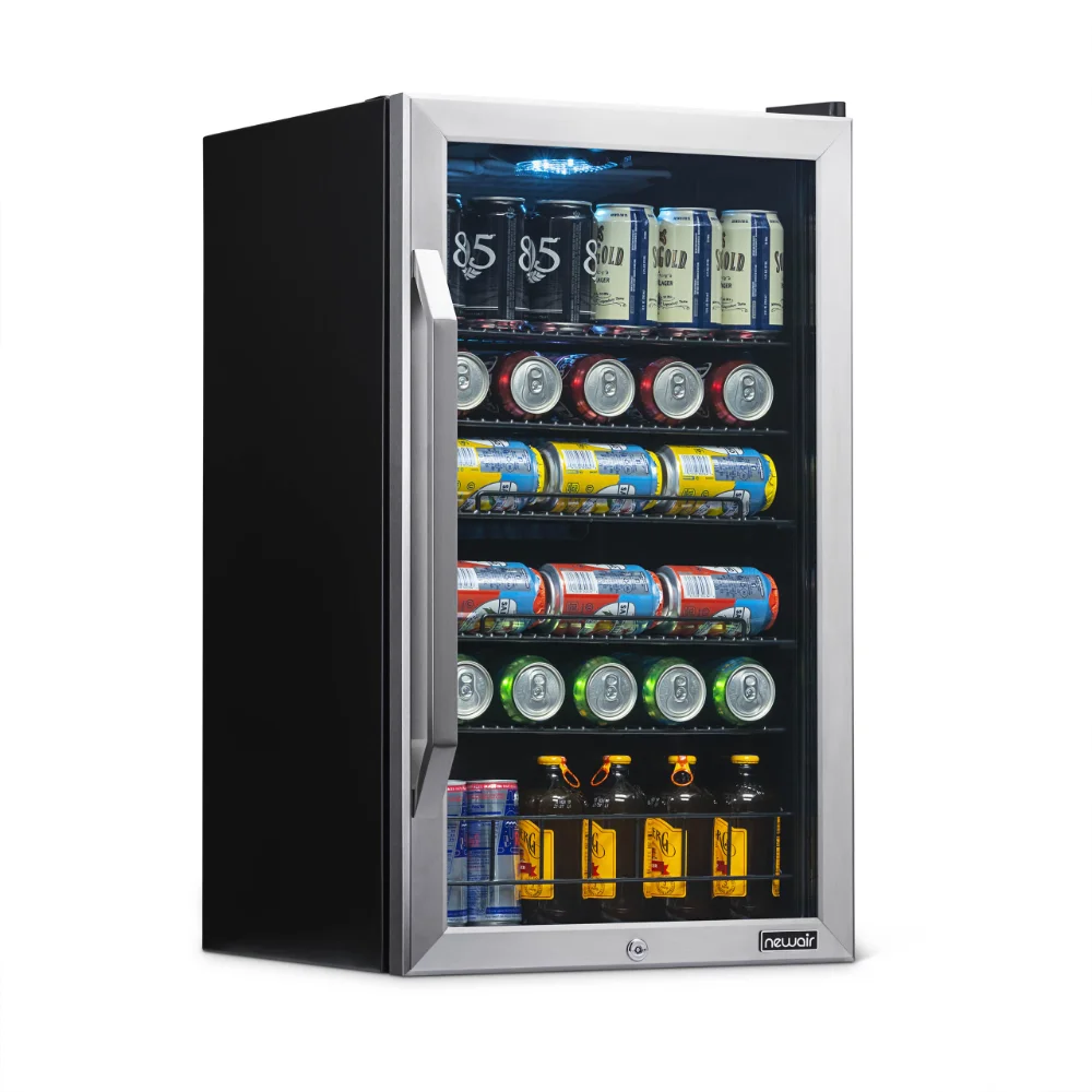 

NewAir Premium Stainless Steel 126 Can Beverage Refrigerator and Cooler with SplitShelf Design, AB-1200X