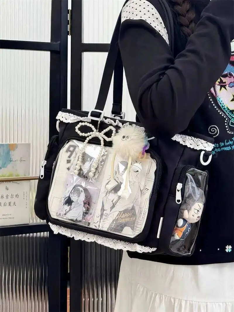 Neue Japanische Süße Schleifen-Ita-Tasche, Lolita-Mädchen Transparente Handtaschen, Modische Große Kapazität Tragetasche, Ästhetische Schultertaschen – Detail 30