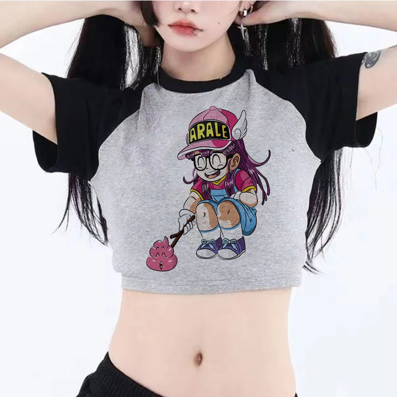 Arale streetwear hippie 2000s crop top Woman 2000s trashy manga cropped tee