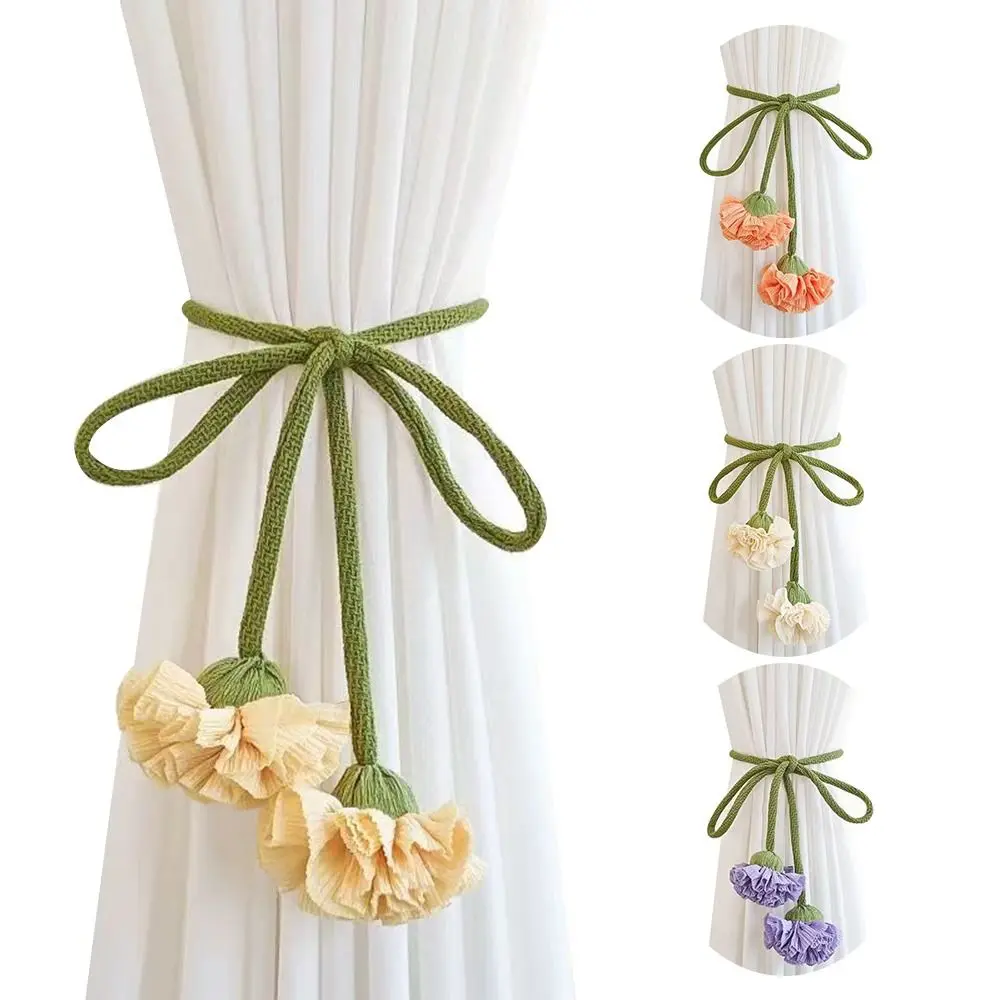Elastische Band Vorhang Raffhalter Blume Form Einstellbare Fenster Vorhang Schnallen Quasten Kein Stanzen Vorhang Seil Halter Kinderzimmer