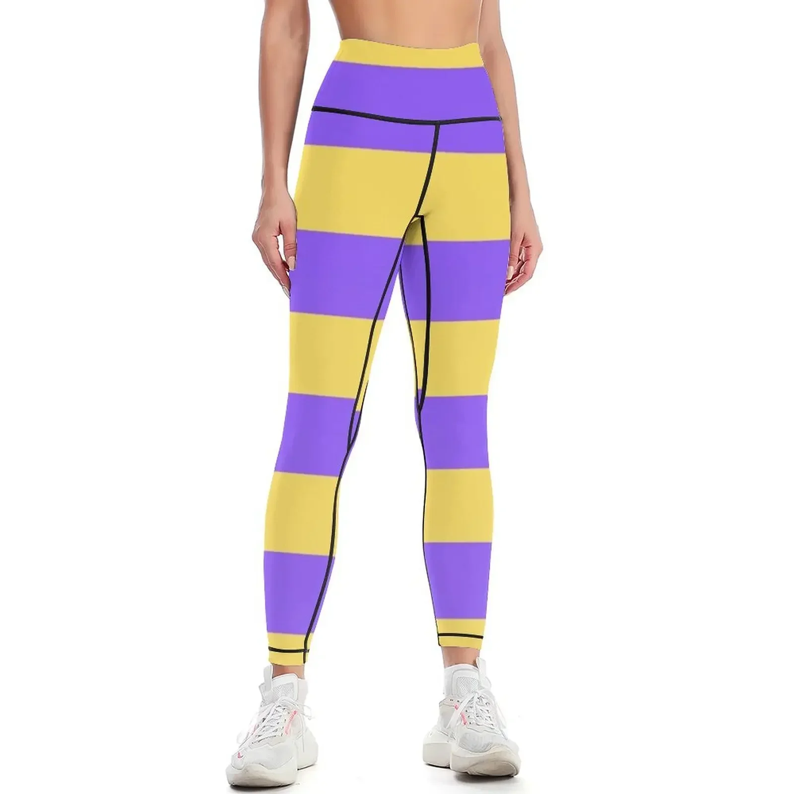 

Purple and yellow striped Leggings sport pants sport legging sportswear woman gym 2025 Sports female Womens Leggings