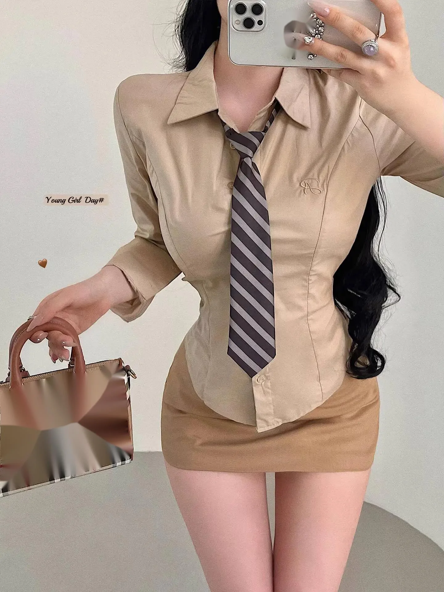 

Корейская рубашка в стиле манга с вышивкой, однобортная, приталенная, с длинным рукавом, на завязках, модная, сексуальная, женская, P4T9