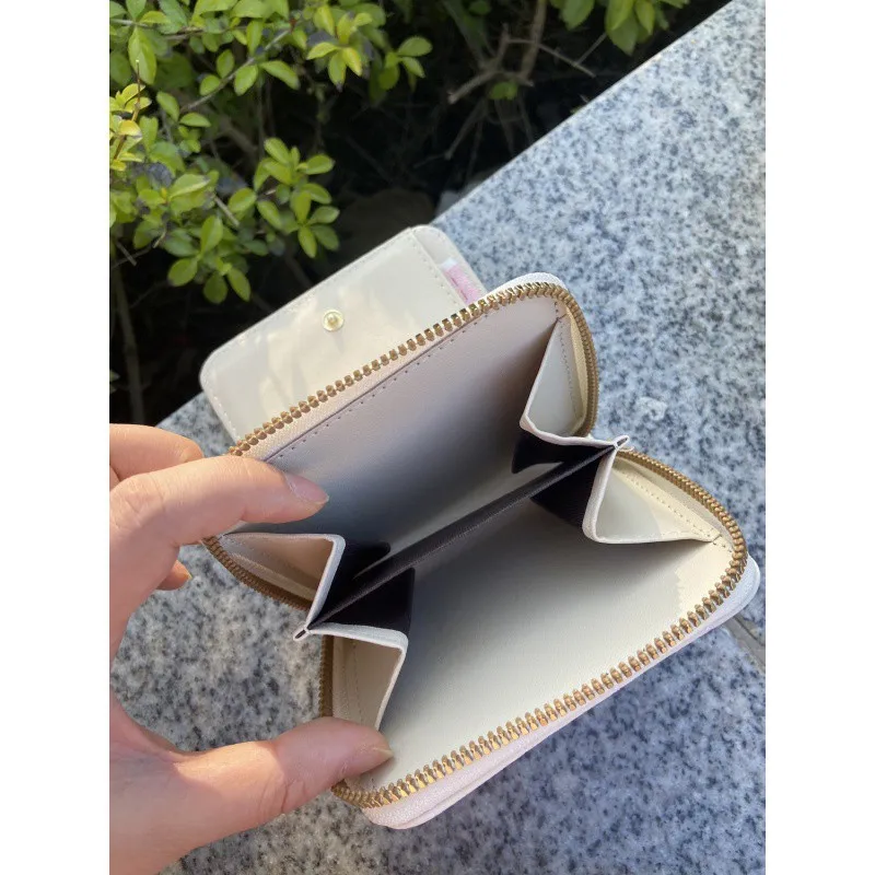 2023 New Women Short Wallets PU Leather Female Plaid Purses Card Holder Wallet Fashion Woman Small Zipper Wallet with Coin Purse