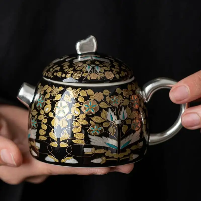 

Zheng Wenqiang s Handcrafted Silver Plated Single Teapot High End Tea Set Office And Home Use A Gift For Father Elders Or