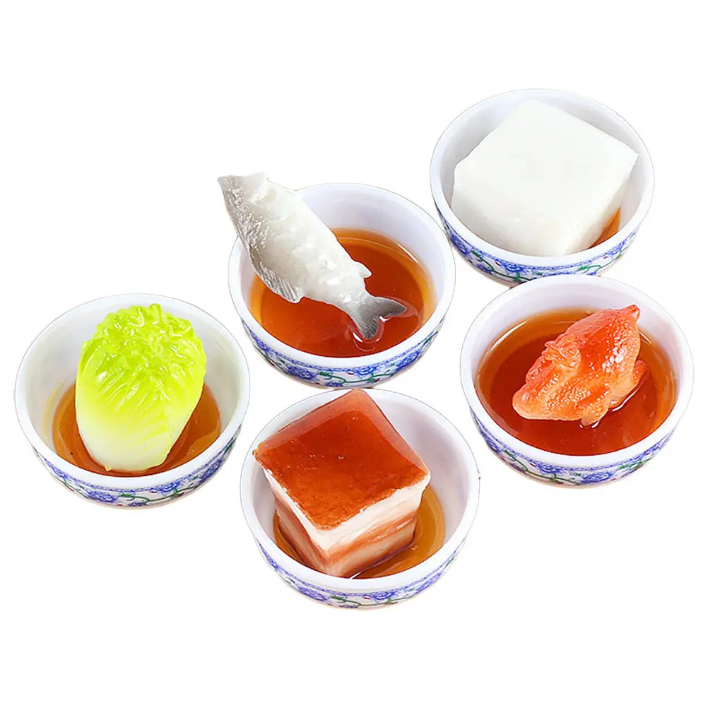 

5Pcs Micro Food Ornament PVC Miniature Fake Food Prop for Dollhouse Accessories Mini Kitchen Scene Decor Mini House Decorations