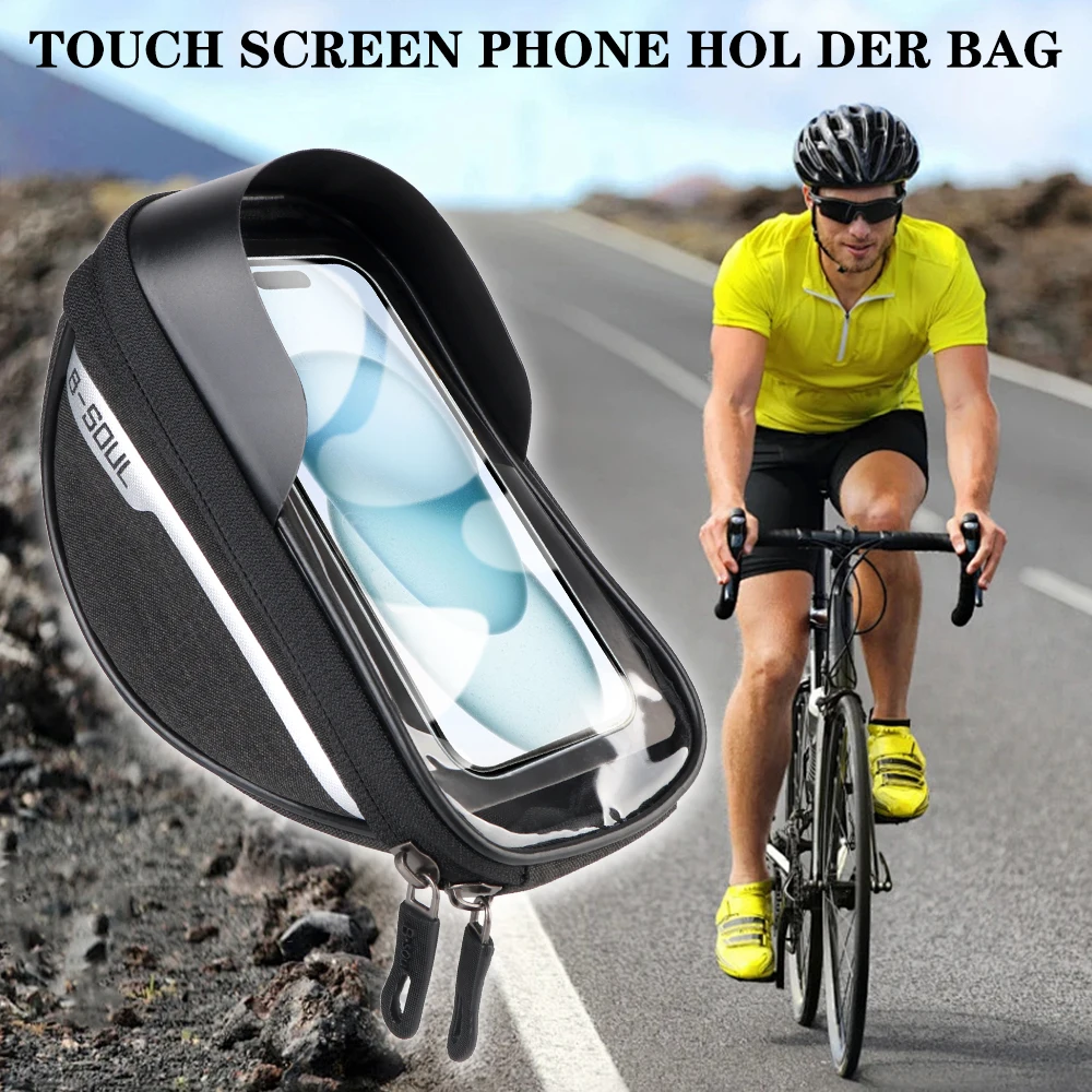 Waterproof Large Capacity Universal Bicycle Hard Shell Phone Bag Cycling Top Tube Front Frame Bag Bike Accessories 7.0 inch
