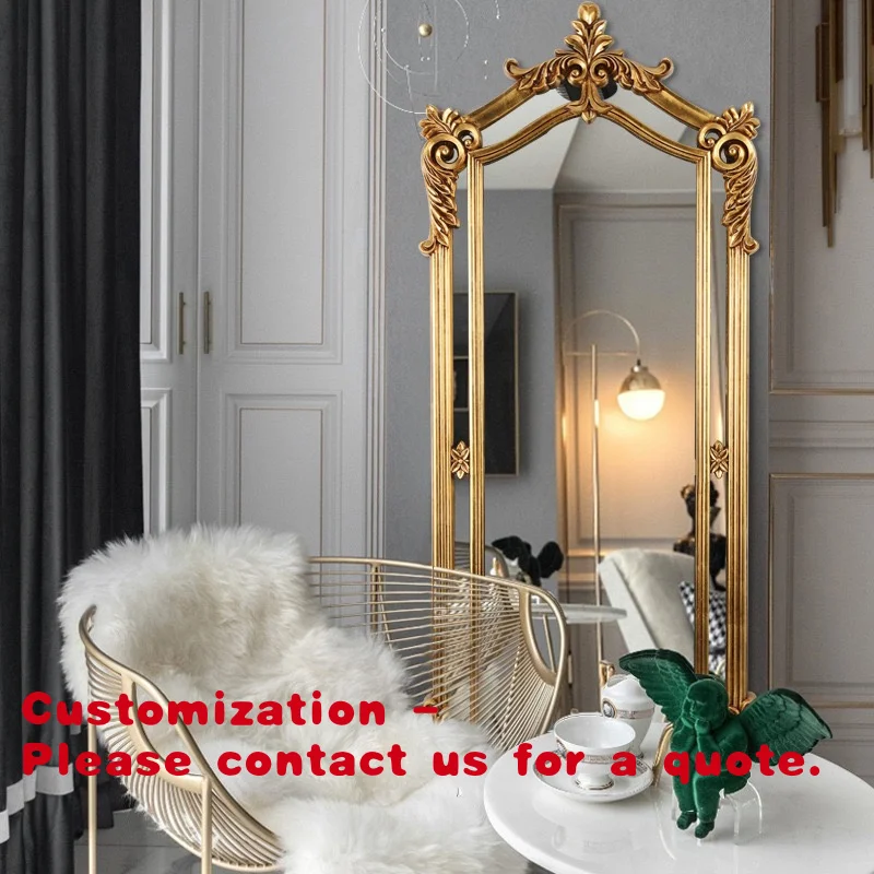 

Customize.European Style French Full-length Mirror Floor-standing Home Vintage Clothing Store Fitting Mirror Floor Mirror