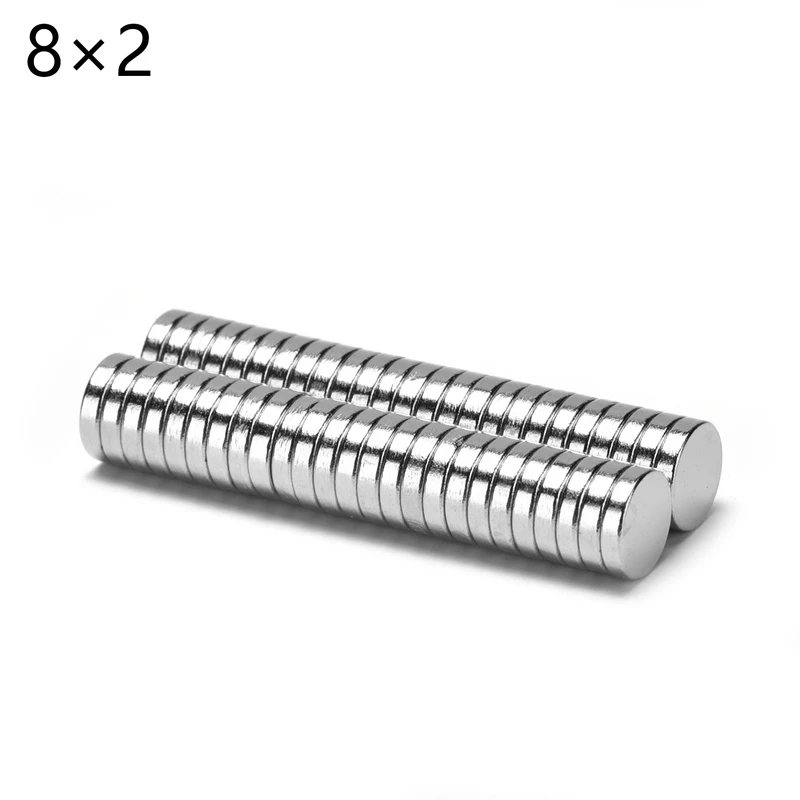 2/20/50/100/200/500/1000Pcs 8x2 NdFeB Neodymium Magnet Super Powerful Small Round Permanent Disc Magnetic imanes 8x2 mm new magn