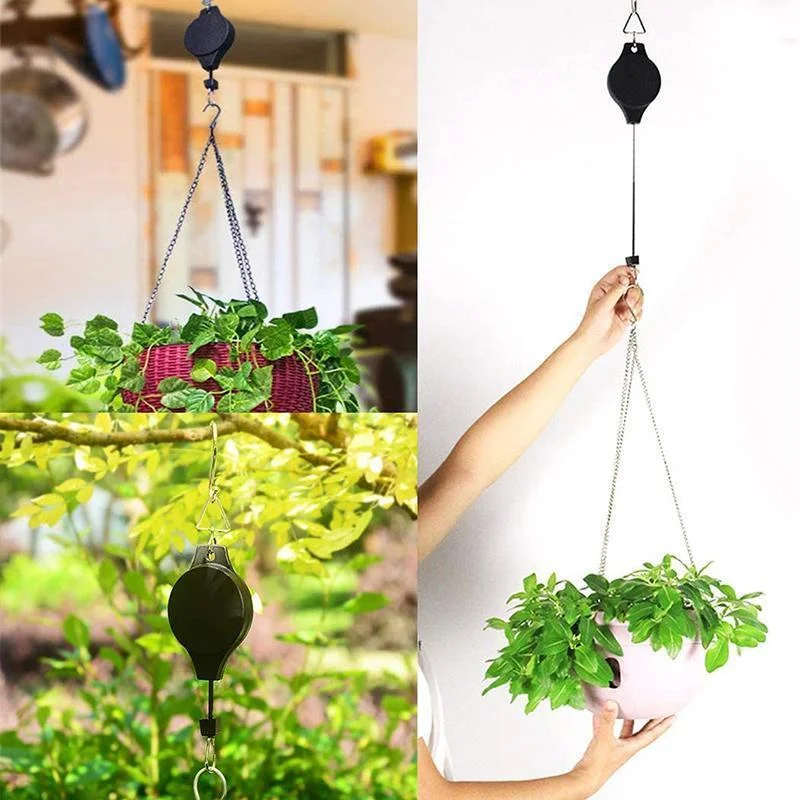 Retractable plant pulley Easy Reach Plant Pulley Set adjustable hanging planter hanging hook potted plant pendant