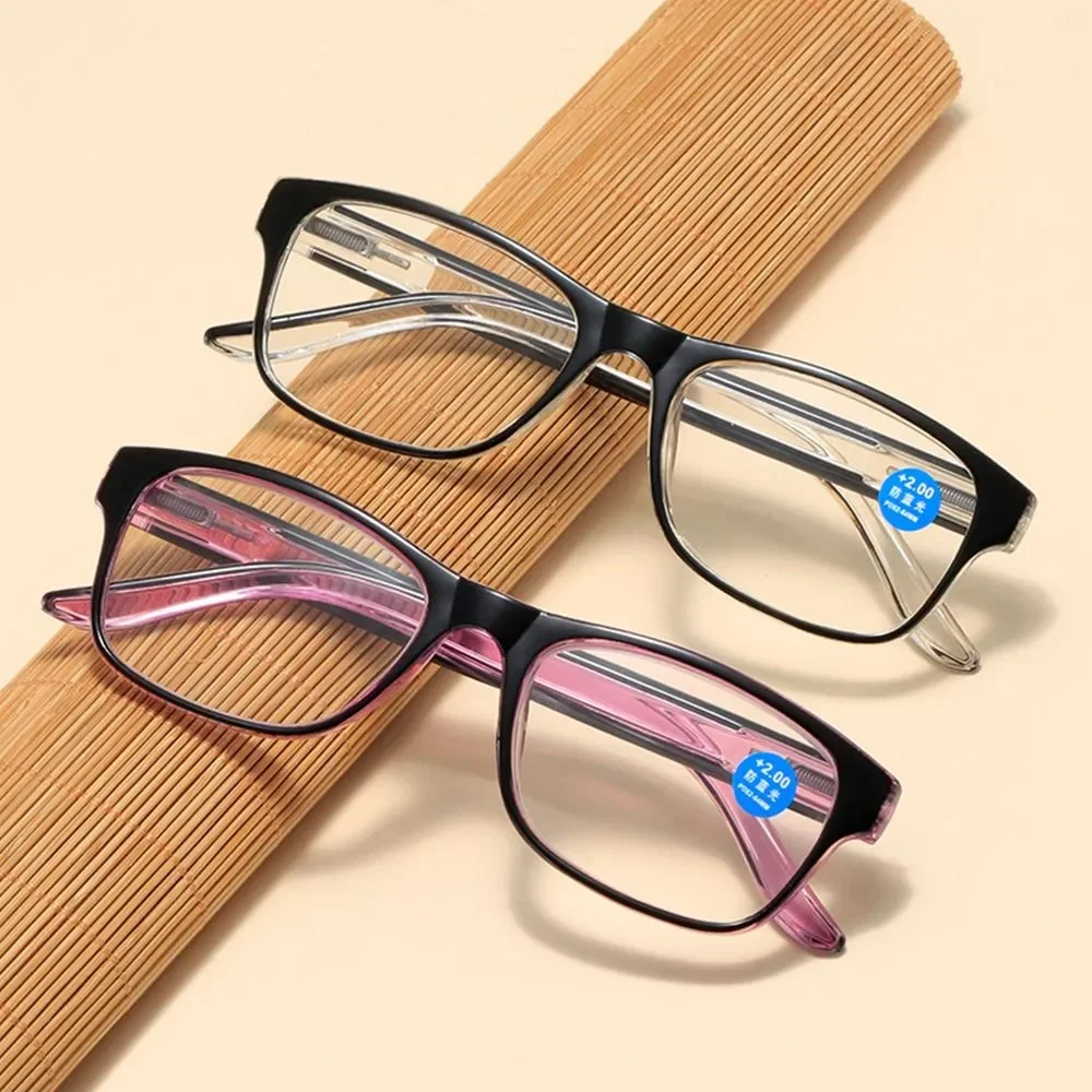 

2023 New Men Women Anti-Blue Light Reading Glasses Ultra-Light Square Eye Protection Vintage Anti Fatigue Comfortable Eyeglasses