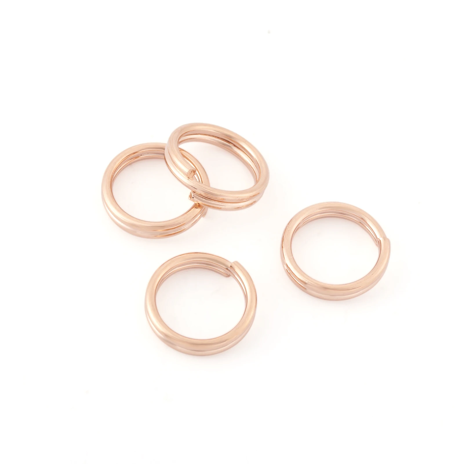 

Раздельное кольцо из нержавеющей стали 304, двойные петли, соединительные кольца, аксессуары цвета розового золота, Ювелирная фурнитура «сделай сам», 10 ~ 50 шт.