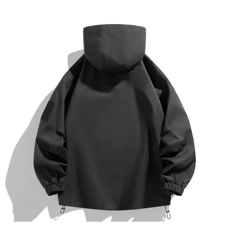 Men's Trendy Hooded Windbreaker Jacket Spring 2025 Outdoor Fashionable Versatile Coat for Casual Wear