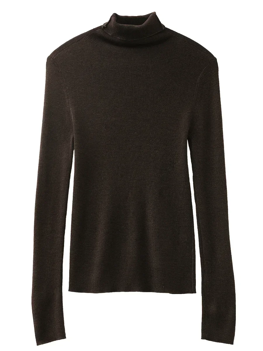 Женские пуловеры CHIC VEN, корейская водолазка, однотонная трикотажная рубашка с длинными рукавами, тонкие джемперы, женские топы, осень-зима 2024,