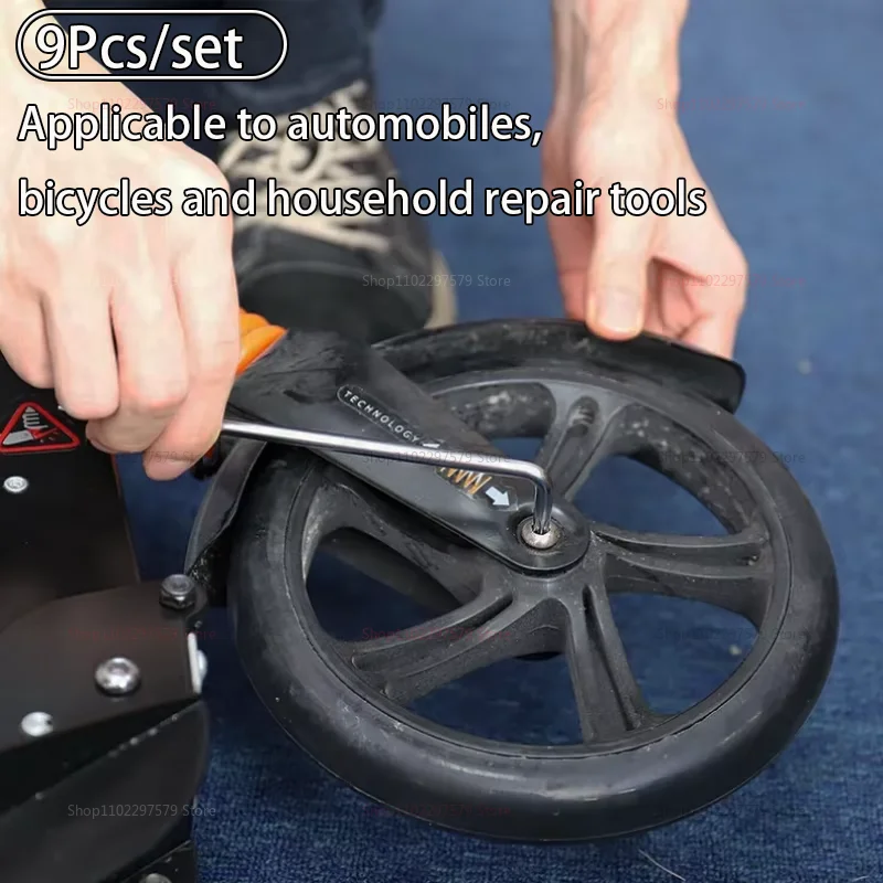 9 قطعة L شكل مزدوج نهاية مفك مجموعة عرافة ألين مفاتيح توركس وجع ستار المفك للمنزل إصلاح السيارات مفك مجموعة