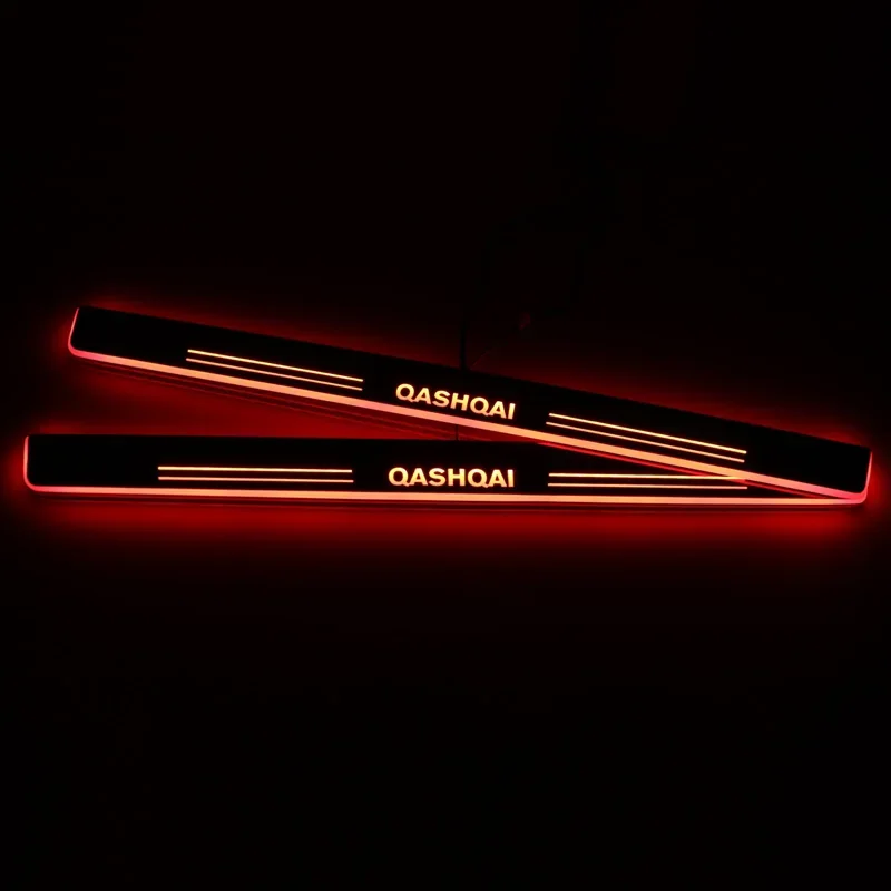 led-車のペダル敷居経路ウェルカムスカッフライト日産キャシュカイ-j11-2016-2017-2018-ドア移動ペダルランプ