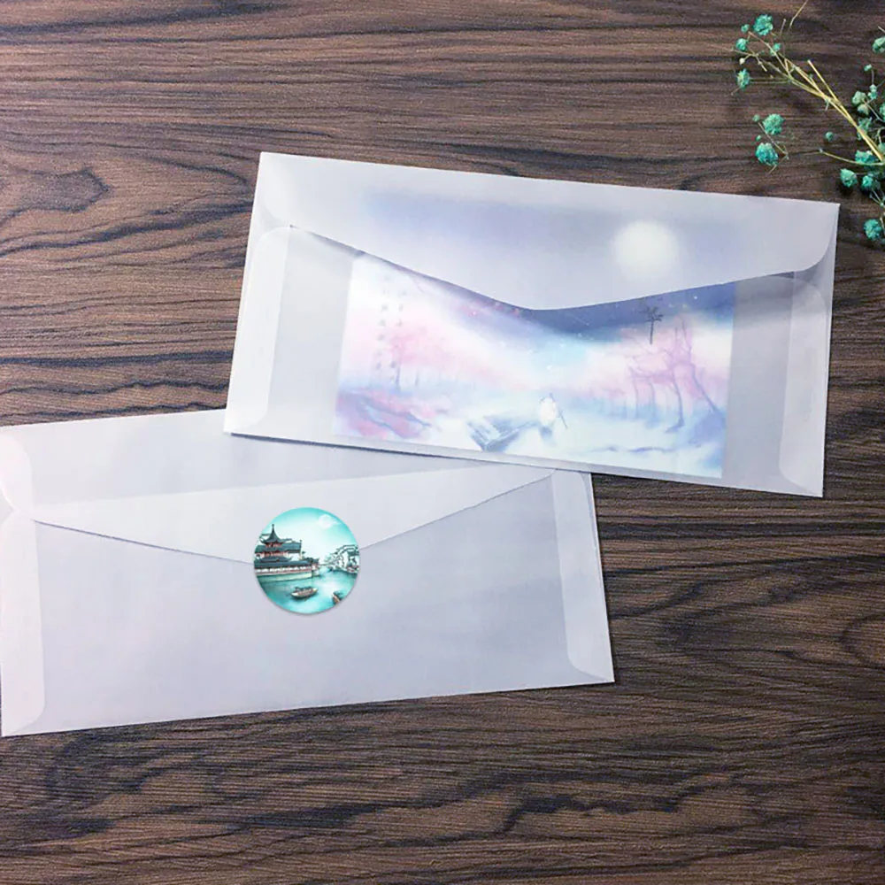 30Pcs/lot Vintage Blank Translucent Envelopes For DIY Postcard Card Storage Wedding Invitation Gift Packing Envelope