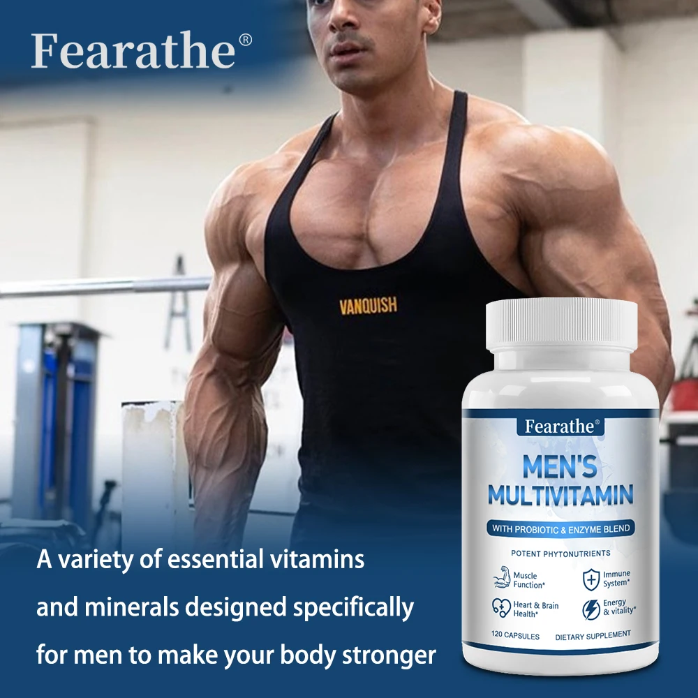 Men's Multivitamin with Probiotic and Enzyme Blend - support Immune, Heart, Brain, Energy