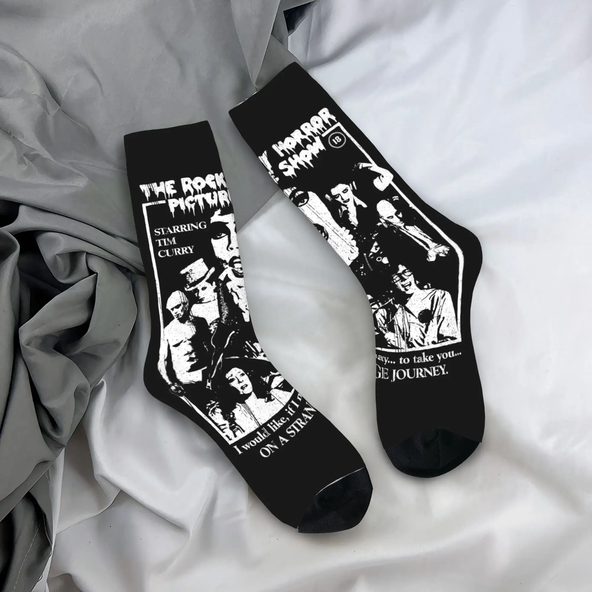 Casual Rockys Horror Picture Show Vintage Basketball Socks  Polyester Crew Socks for Women Men Breathable