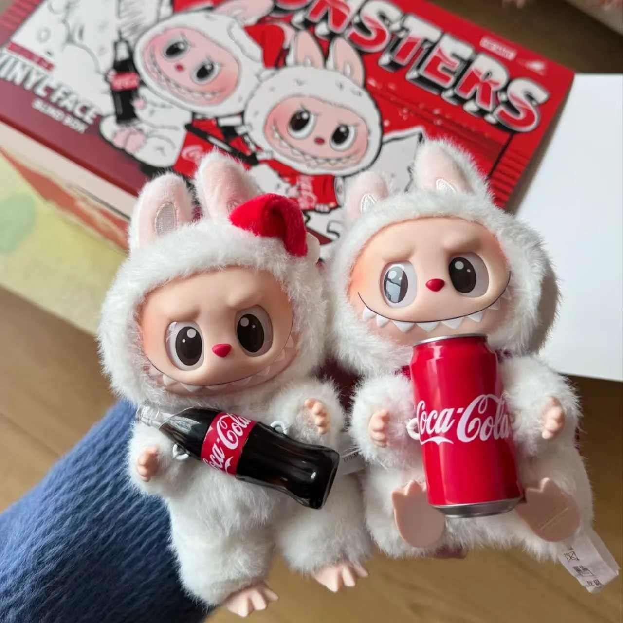 Action Figure Labubu New Genuine The Monsters V3 Coca Cola Series Vinyl Face Doll Keychain Pendant Kawaii Decor Surprise Gift