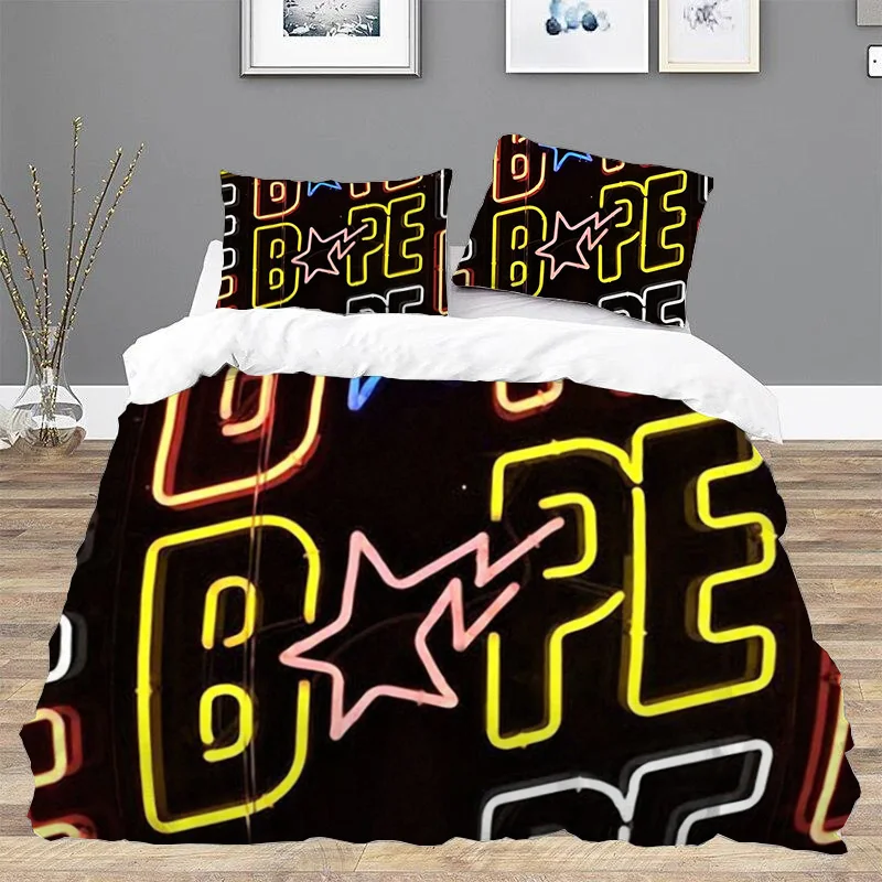 B-BapeS Duvet Cover Set Twin Size Bedding Bed Linen Sets Double Bed Sheets Comforter Queen Home Textile Garden