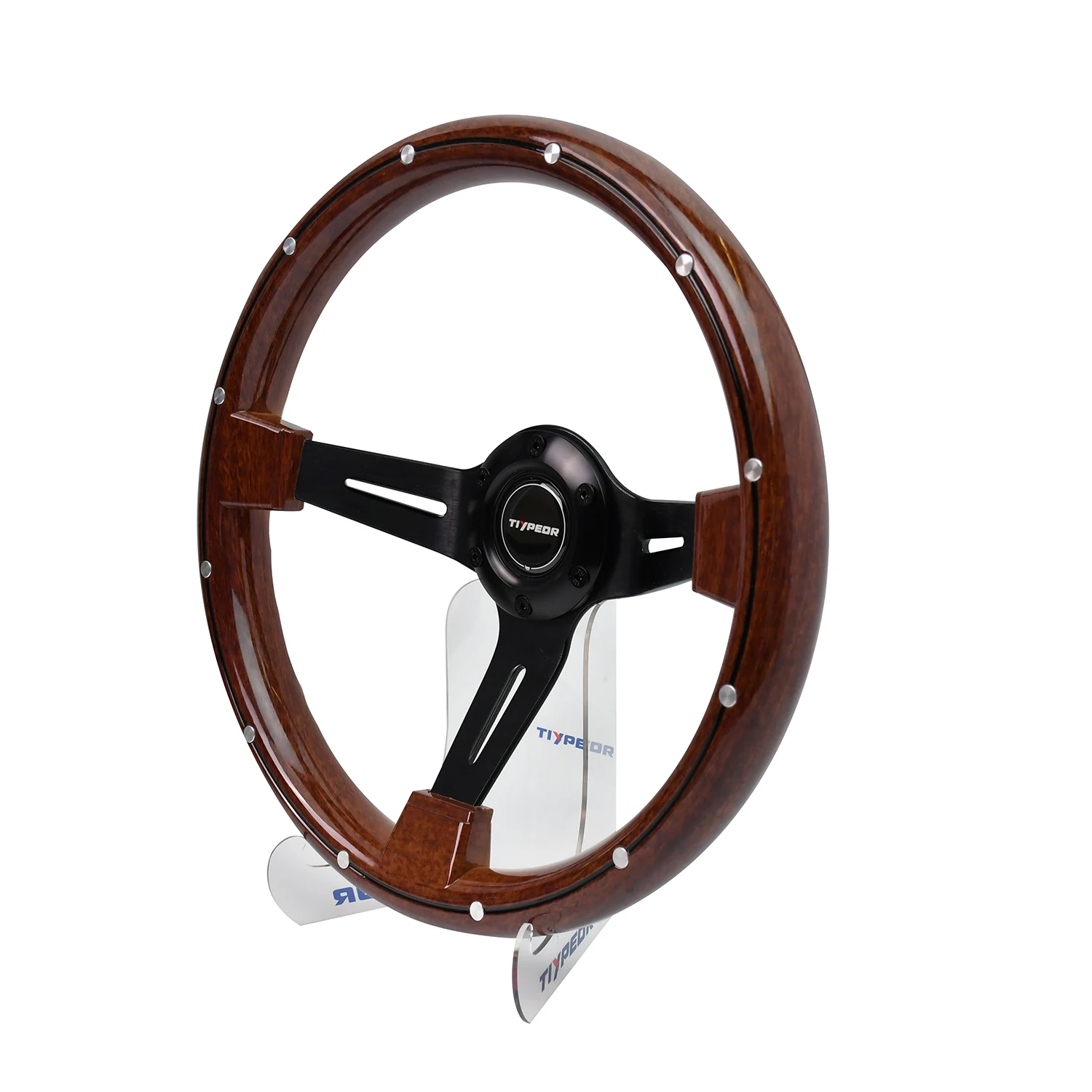 

Retro Copy Wood Racing Steering Wheel Abs Aluminum Alloy Car Accessories Interior Parts Classic Universal Steering