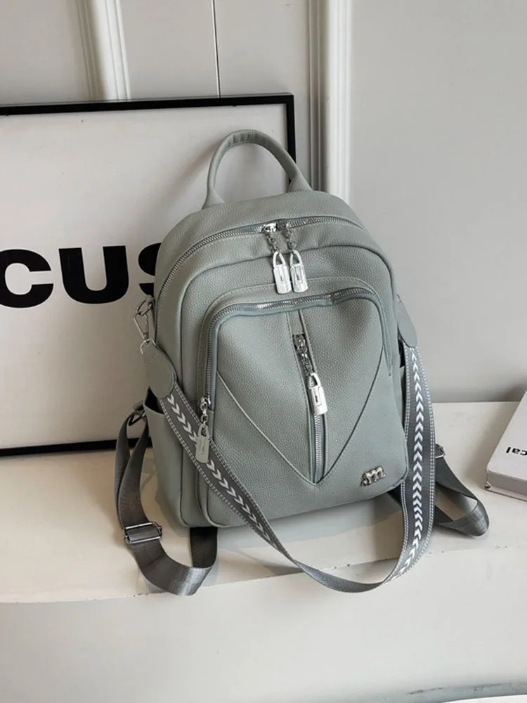 Women Large-capacity Single-shoulder Bag New for Girl Work Commuting School Backpack Fashion Casual Versatile Lychee Pattern Bag