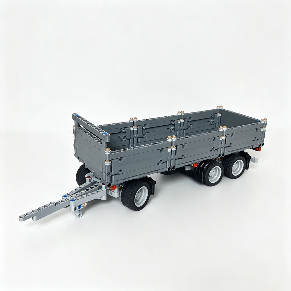 

New Cargo Transport Three axle flatbed full trailer Building Block Model 797 Parts Boys' Children's Birthday Toy Gift