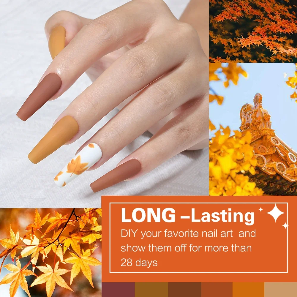 YOKE FELLOW 10ml 120colors Nail Gel Polish Orange Brown Autumn Series Semi Permanent UV LED Soak Off Nail Art Manicure DIY