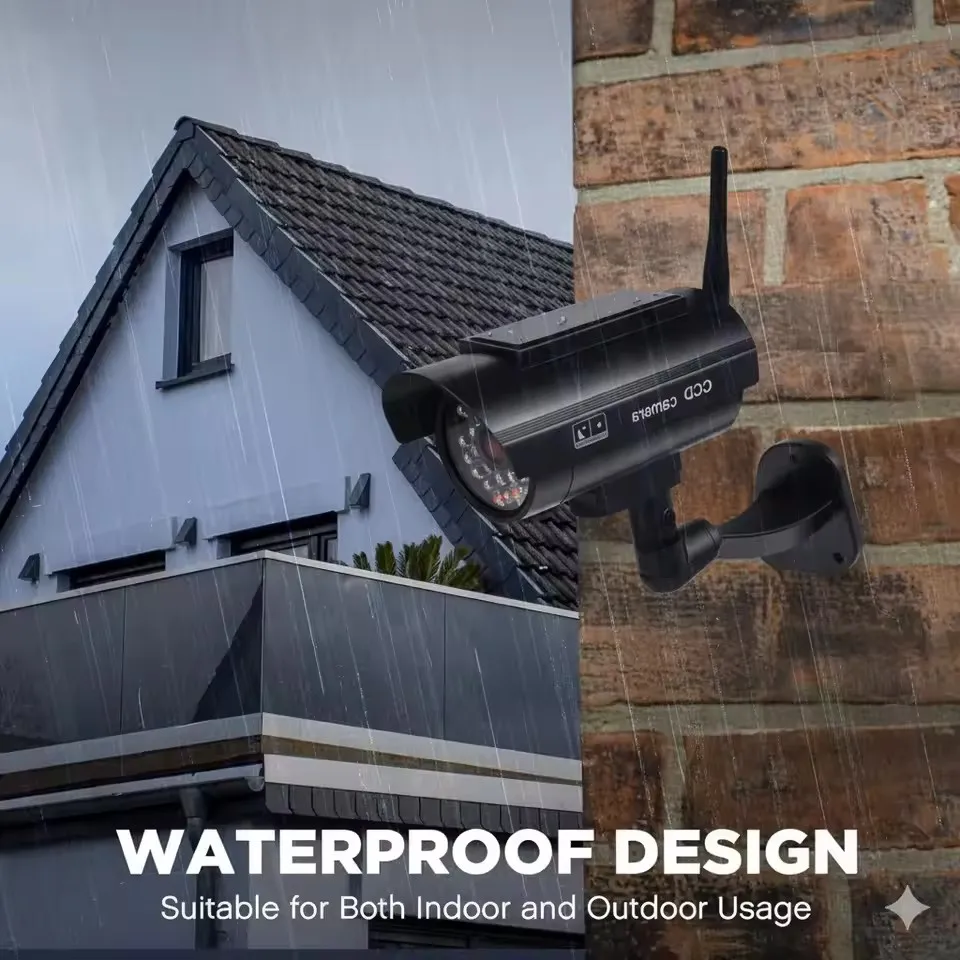 Dummy Camera Red Flashing Led Waterproof Fake Camera With Antena Solar Powered Scare The Thief Home Surveillance Security System