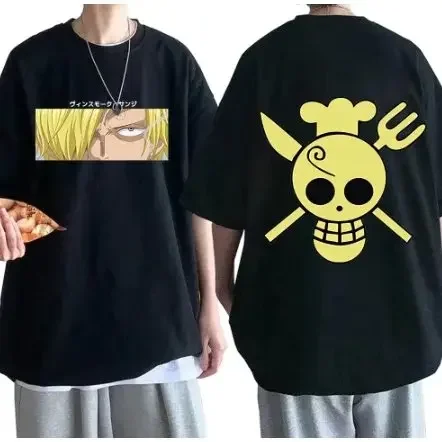 2026 Unisex One Piece Sanji Anime Graphic T Shirt Men Women Short Sleeve Tee Streetwear Parent-child Clothing Summer Casual Tops
