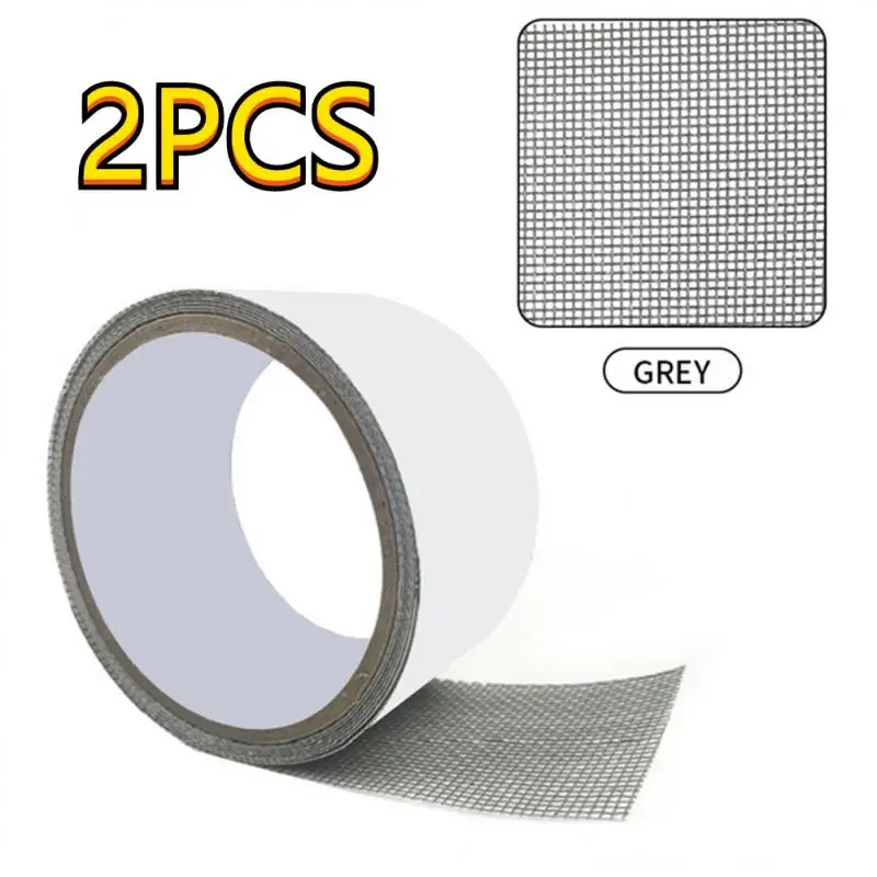 2/1PCS 5*200cm Self-Adhesive Screen Repair Patch Tape Window Door Screen Anti Mosquito Fly Bug Net Mesh Broken Repair Tape Tools