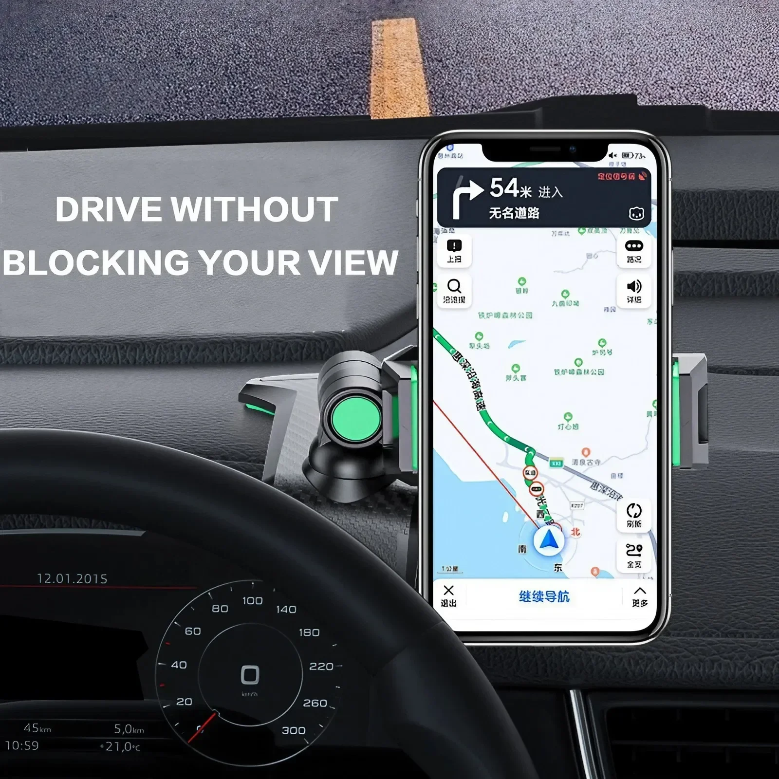 حامل هاتف السيارة العالمي للوحة القيادة، حامل عرض GPS سهل التركيب، حامل دعم أمامي للسيارة