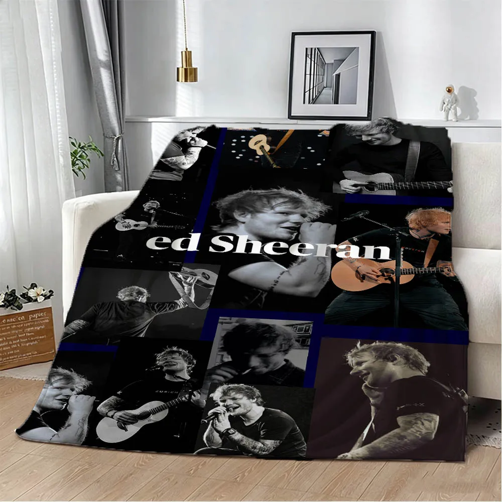 3D Singer E-Ed- S-Sheeran Music Album Flannel Blanket Soft Throw Blanket Art For Home Decor Bedroom Bed Sofa Picnic Fans Gifts