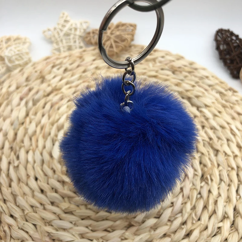 Wholesale Multicolor Furry Pom Pom Keychain, Fun Gift