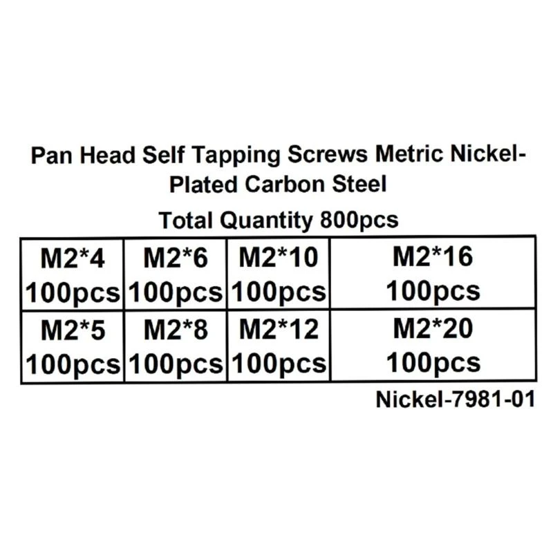 1000pcs Essential Screw Set Tapping Screw Suitable for Various Applications N2UD