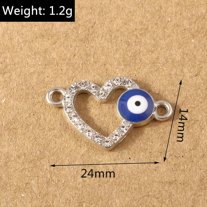 10 Stück Strass-Kristall-Glücksbringer-Anhänger mit bösen Augen zum Basteln von Ohrringen, Halsketten, Armbändern, DIY-Handschmuck und Accessoires – Detail 11