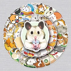 10/30/50PCS Cute Hamster Cartoon Animal Graffiti Sticker Personality Creative Sticker GuitarComputerWaterproof Sticker Wholesale