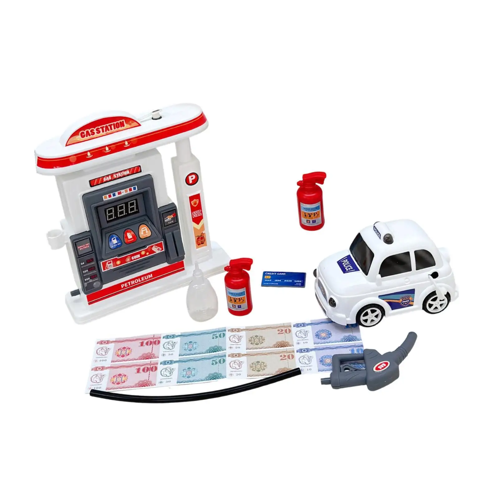 

Gas Station Playset Architecture Scene Decorative Layout Birthday Gift Miniature