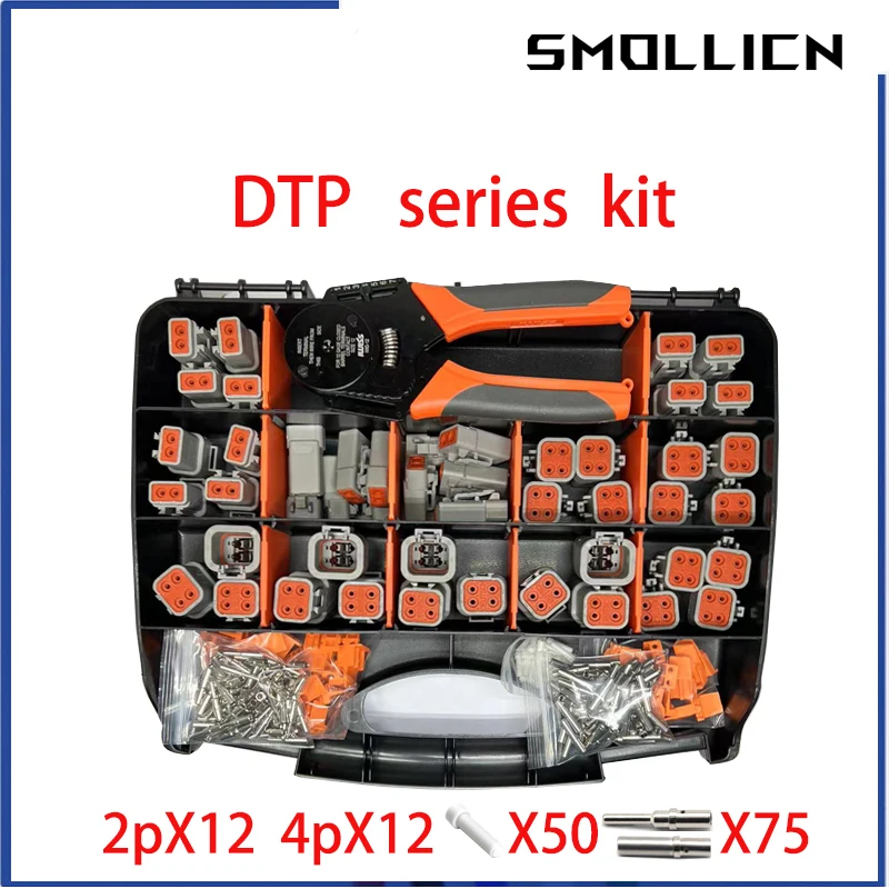 

1 BOX 226 Pcs Deutsch DTP Series Waterproof Connector Wire Kit Repair Tool Box DTP06-2S DTP06-4S DTP04-2P DTP04-4P