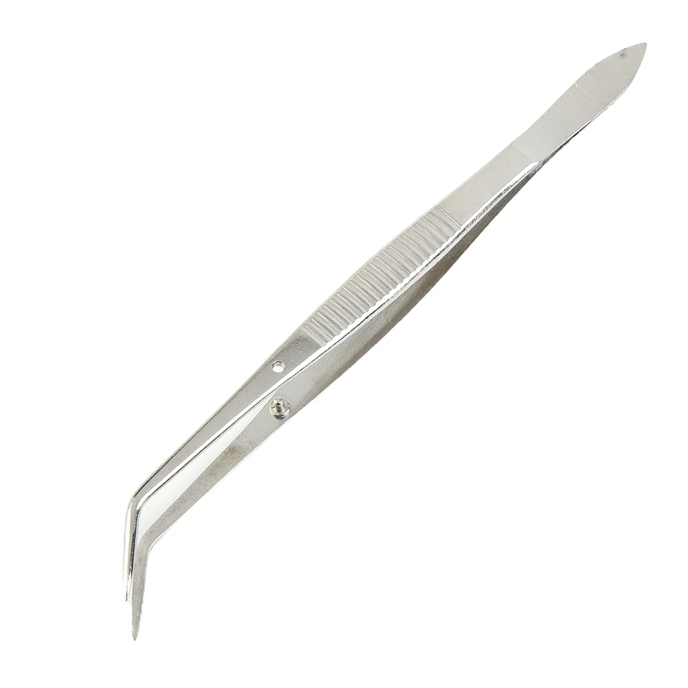 Stainless Steel Tweezers Bend Chuck With Positioning For Dentistry Restoration Both Dentist And Personal Removing Tartar-Tools