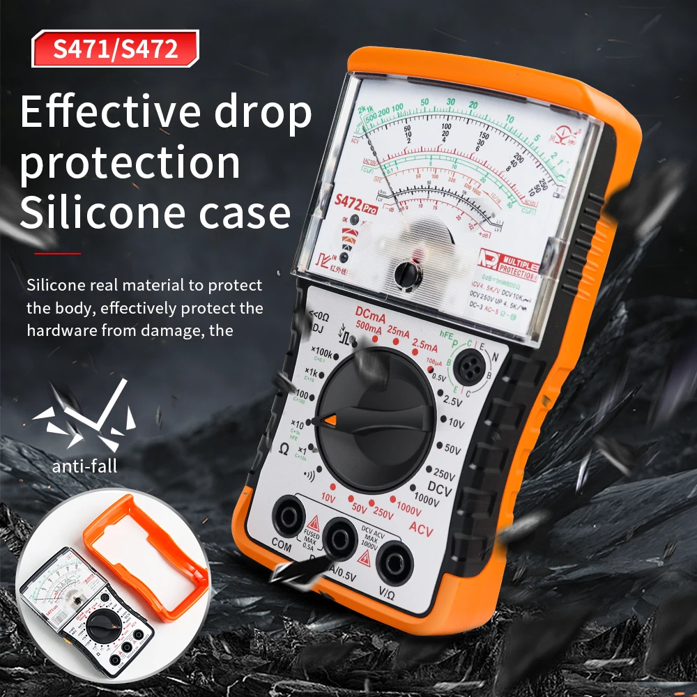 NJTY S472 مؤشر متعدد التناظرية المتعدد 1000 فولت تستر التيار المتناوب/تيار مستمر الجهد تيار مستمر المقاومة الحالية إبرة نوع العالمي متر