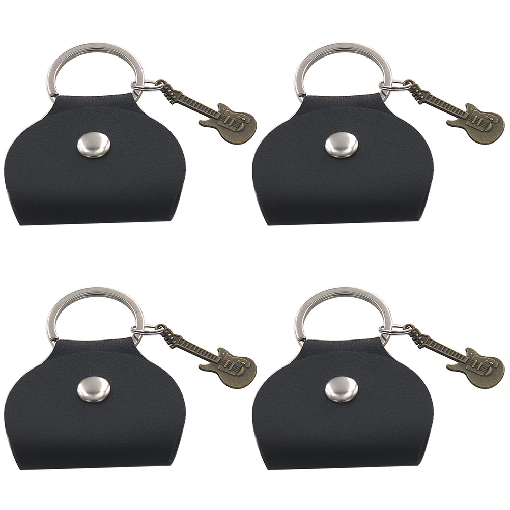 4Pcs Guitar Pick Holder Keychain Pick Organizer Durable Guitar Acoustic Bass Mandolin Banjo Ukulele Accessory Picks Holder